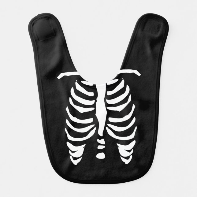 Halloween skeleton baby bib | rib cage costume (Front)