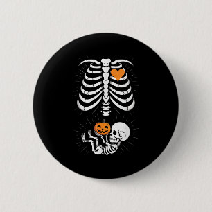 Halloween Skeleton Baby Rib Cage Maternity Pregnan Button