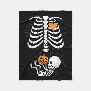 Halloween Skeleton Baby Rib Cage Maternity Pregnan Fleece Blanket