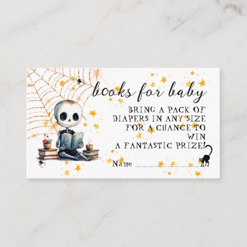 Halloween Skeleton Baby Shower Diaper Raffle Enclosure Card