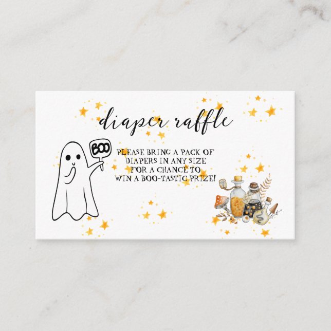 Halloween Skeleton Baby Shower Diaper Raffle Enclosure Card (Front)
