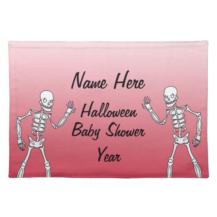 Halloween Skeleton Baby Shower Placemats