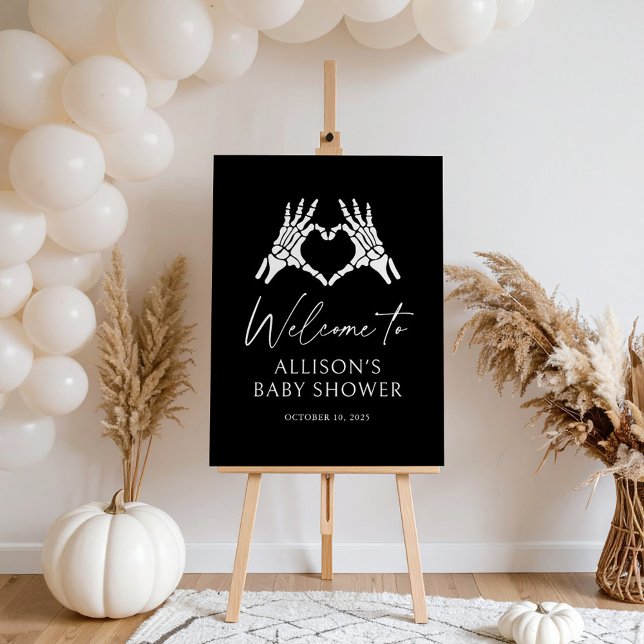 Halloween Skeleton Baby Shower Welcome Sign (Creator Uploaded)