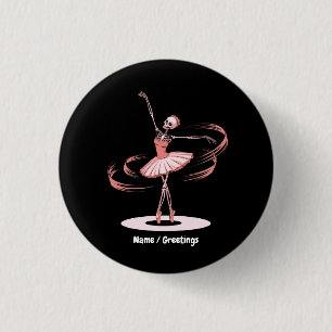 Halloween Skeleton Ballerina Ballet Dance Costume Button