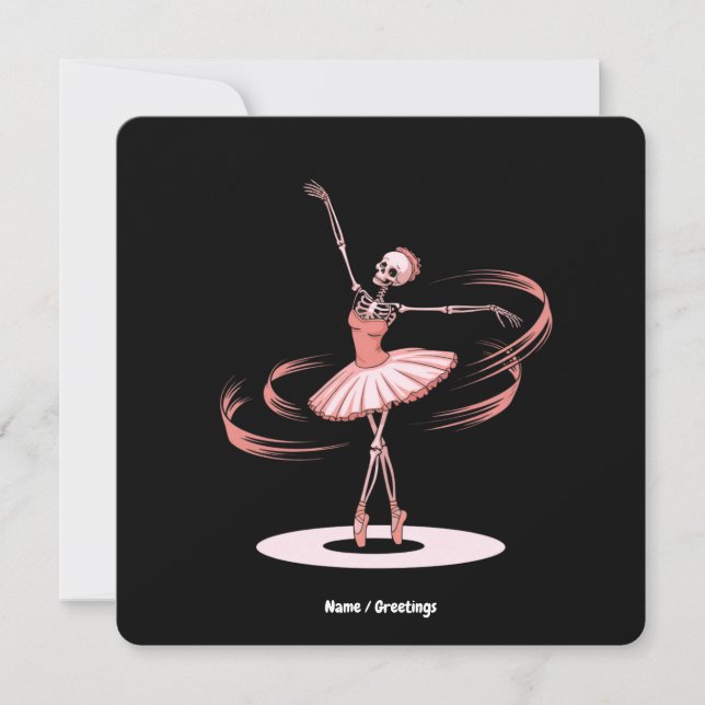 Halloween Skeleton Ballerina Ballet Dance Costume  Invitation (Front)