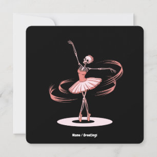 Halloween Skeleton Ballerina Ballet Dance Costume Invitation