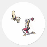 Halloween Skeleton Basketball Player Costume Skull Classic Round Sticker