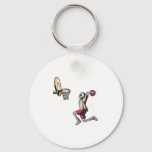 Halloween Skeleton Basketball Player Costume Skull Keychain