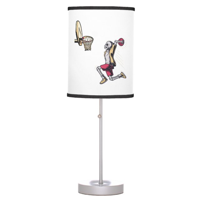 Halloween Skeleton Basketball Player Costume Skull Table Lamp (Front)