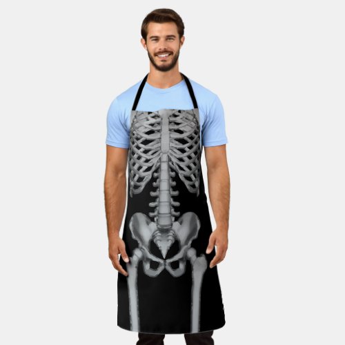 Halloween Skeleton Bones Spooky Funny X_ray Apron