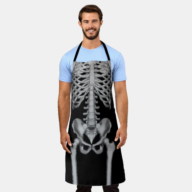 Halloween Skeleton Bones Spooky Funny X-ray Apron (Worn)