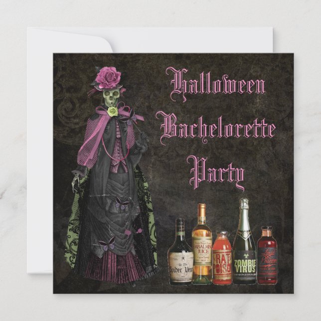 Halloween Skeleton Bride Bachelorette Party Invitation (Front)