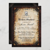 Halloween Skeleton Brown Gothic Bridal Shower Invitation (Front/Back)