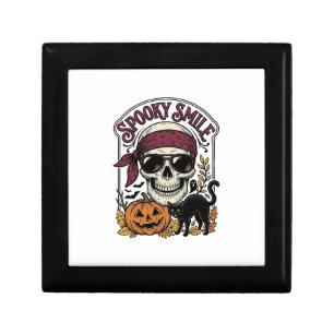 Halloween Skeleton Cat Vintage Pumpkin Graphic_1 Gift Box