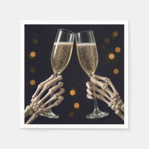 Halloween Skeleton Champagne Toast Napkins