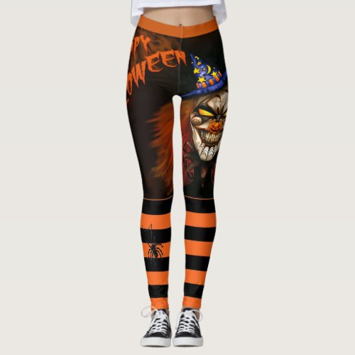 Halloween Skeleton Clown Spider Witch Moon Leggings