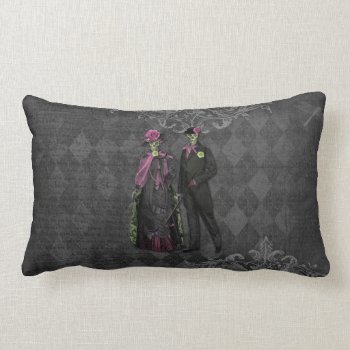 Halloween Skeleton Couple Lumbar Pillow by GiftsGaloreStore at Zazzle