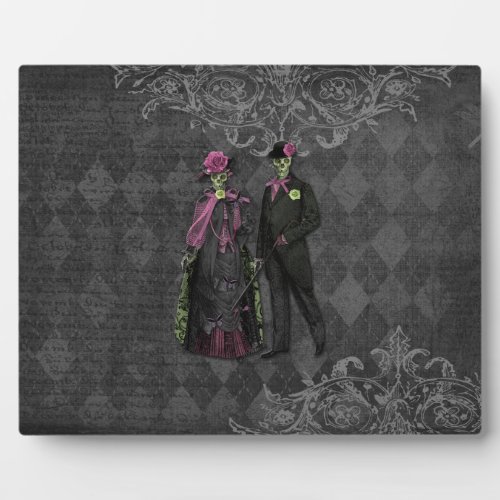 Halloween Skeleton Couple Plaque