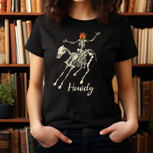 HALLOWEEN SKELETON COWBOY HOWDY WILD WEST T-Shirt