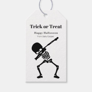 Halloween Skeleton Dabbing Trick or Treat Gift Tags
