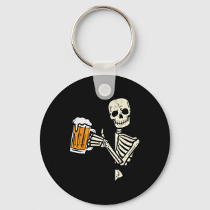 Halloween Skeleton Dad Funny Lazy Skull Costume Pa Keychain