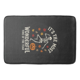 Halloween Skeleton Dance Pumpkin Fall Bath Mat