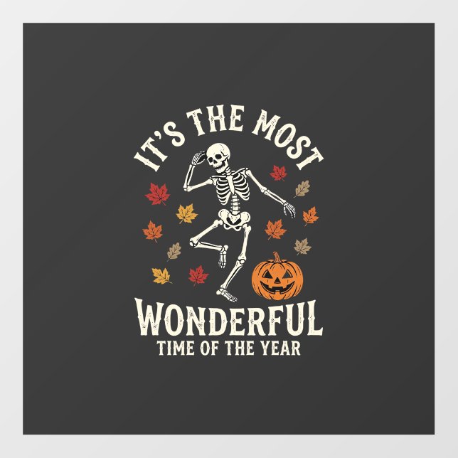 Halloween Skeleton Dance Pumpkin Fall Floor Decals (Front)