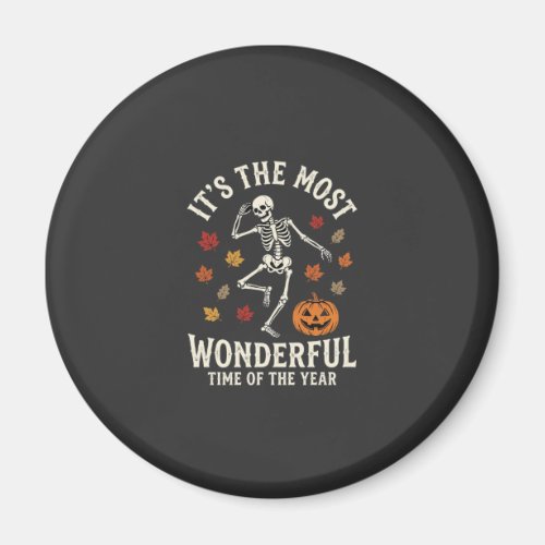Halloween Skeleton Dance Pumpkin Fall Magnet