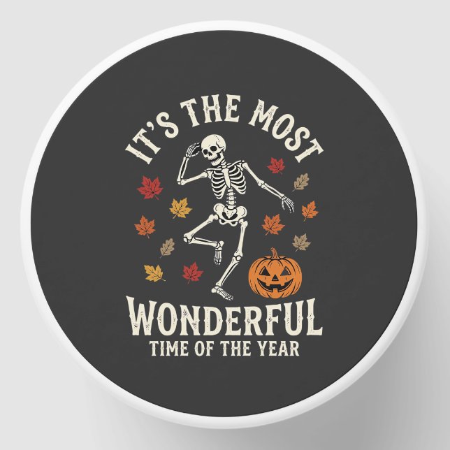 Halloween Skeleton Dance Pumpkin Fall Mini Candle Favors (Front)