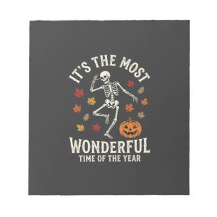 Halloween Skeleton Dance Pumpkin Fall Notepad