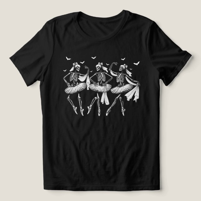 Halloween Skeleton Dancers Tri-Blend Shirt (Design Front)
