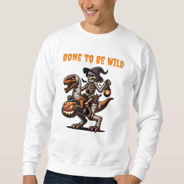 Halloween skeleton Dino  Sweatshirt (Front)