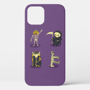 Halloween Skeleton Dracula Mummy Grim Reaper iPhone 12 Case
