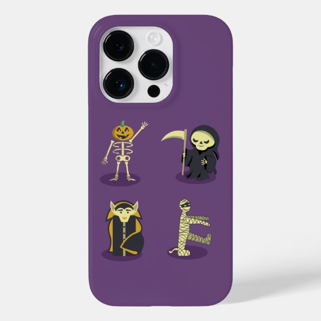 Halloween Skeleton Dracula Mummy Grim Reaper Case-Mate iPhone Case (Back)