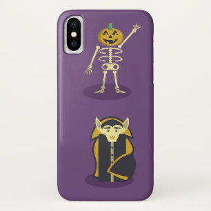 Halloween Skeleton Dracula Mummy Grim Reaper iPhone X Case