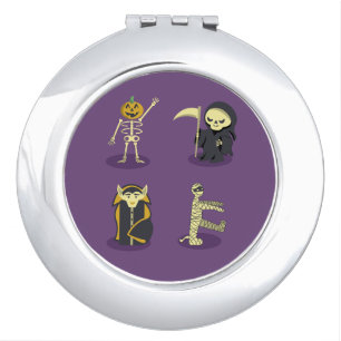 Halloween Skeleton Dracula Mummy Grim Reaper Compact Mirror