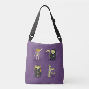 Halloween Skeleton Dracula Mummy Grim Reaper Crossbody Bag