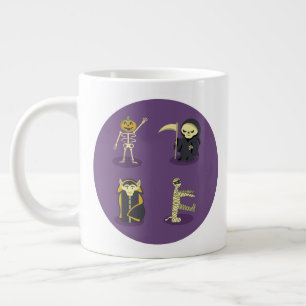 Halloween Skeleton Dracula Mummy Grim Reaper Giant Coffee Mug