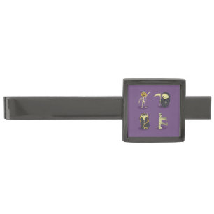 Halloween Skeleton Dracula Mummy Grim Reaper Gunmetal Finish Tie Bar