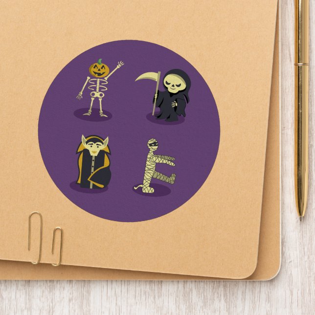 Halloween Skeleton Dracula Mummy Grim Reaper Patch (On Shoe Tip)