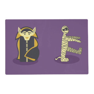 Halloween Skeleton Dracula Mummy Grim Reaper Placemat