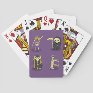 Halloween Skeleton Dracula Mummy Grim Reaper Poker Cards