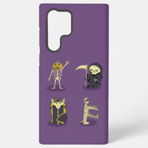 Halloween Skeleton Dracula Mummy Grim Reaper Samsung Galaxy S22 Ultra Case