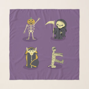 Halloween Skeleton Dracula Mummy Grim Reaper Scarf