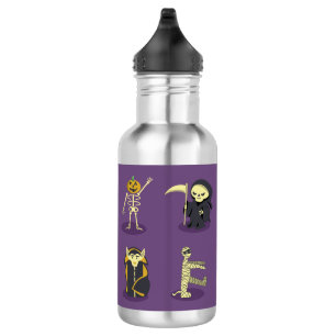 Halloween Skeleton Dracula Mummy Grim Reaper Stainless Steel Water Bottle