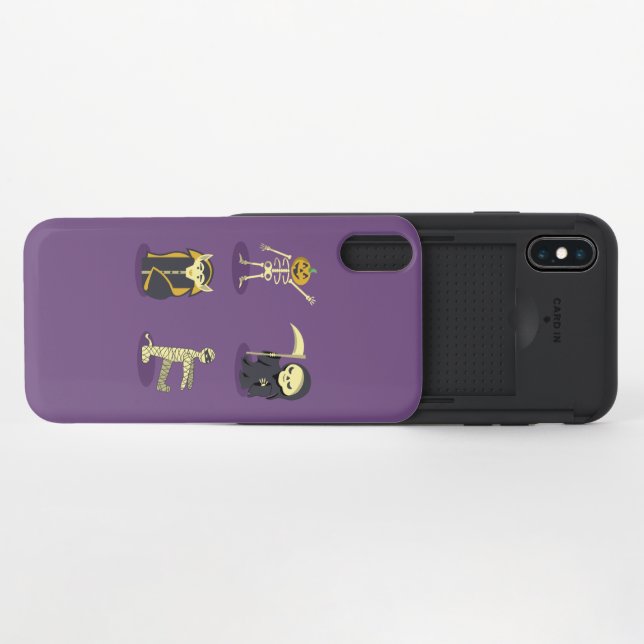 Halloween Skeleton Dracula Mummy Grim Reaper Uncommon iPhone Case (Open)