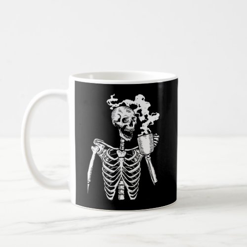 Halloween Skeleton Drinking Coffee Funny Skull Coffee Mug