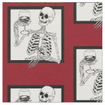 halloween skeleton drinking wine skull funny fabric