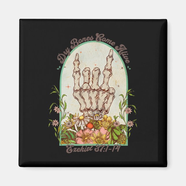 Halloween Skeleton Dry Bones Come Alive Bible Vers Magnet (Front)