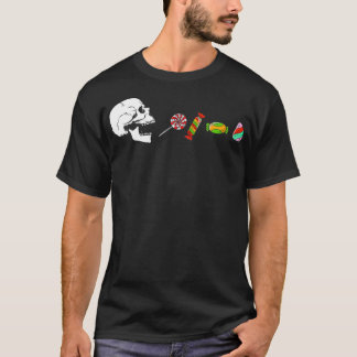 Halloween Skeleton Eats Candy, Funny Halloween Sup T-Shirt
